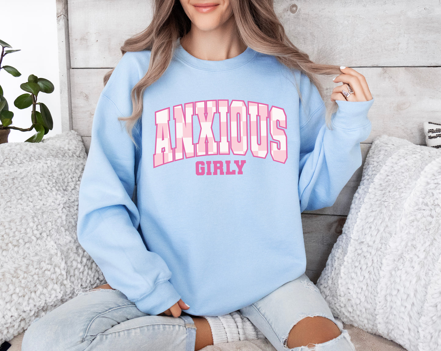 Anxious Girly Crewneck Sweatshirt