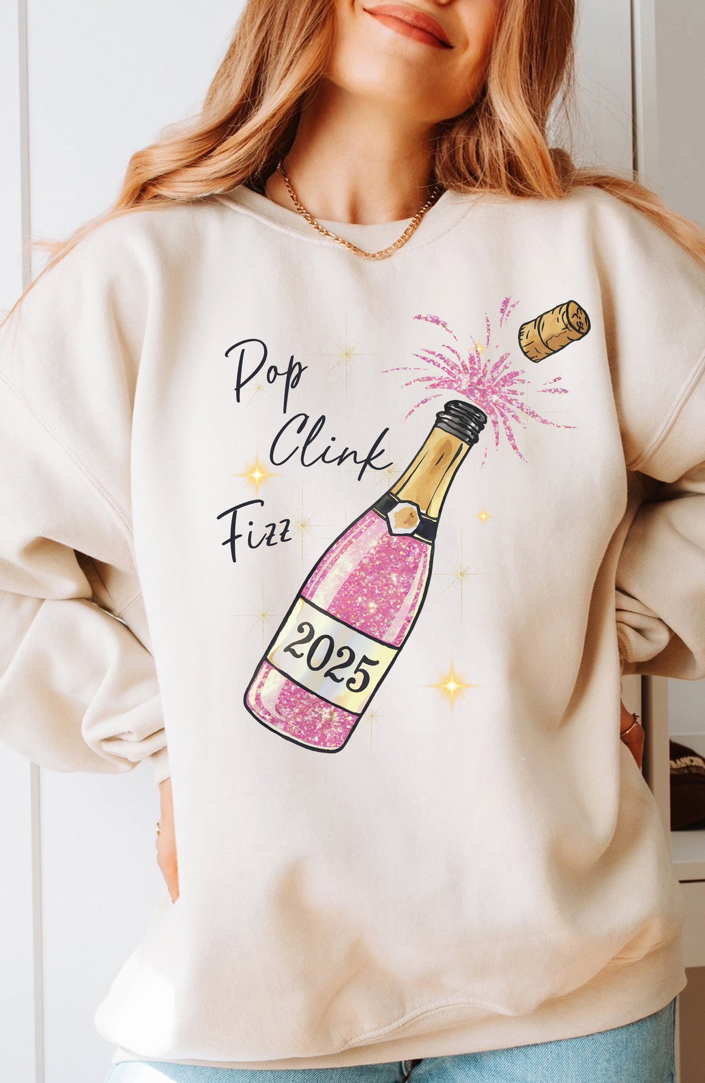 Champagne Pop New Year Crewneck Sweatshirt