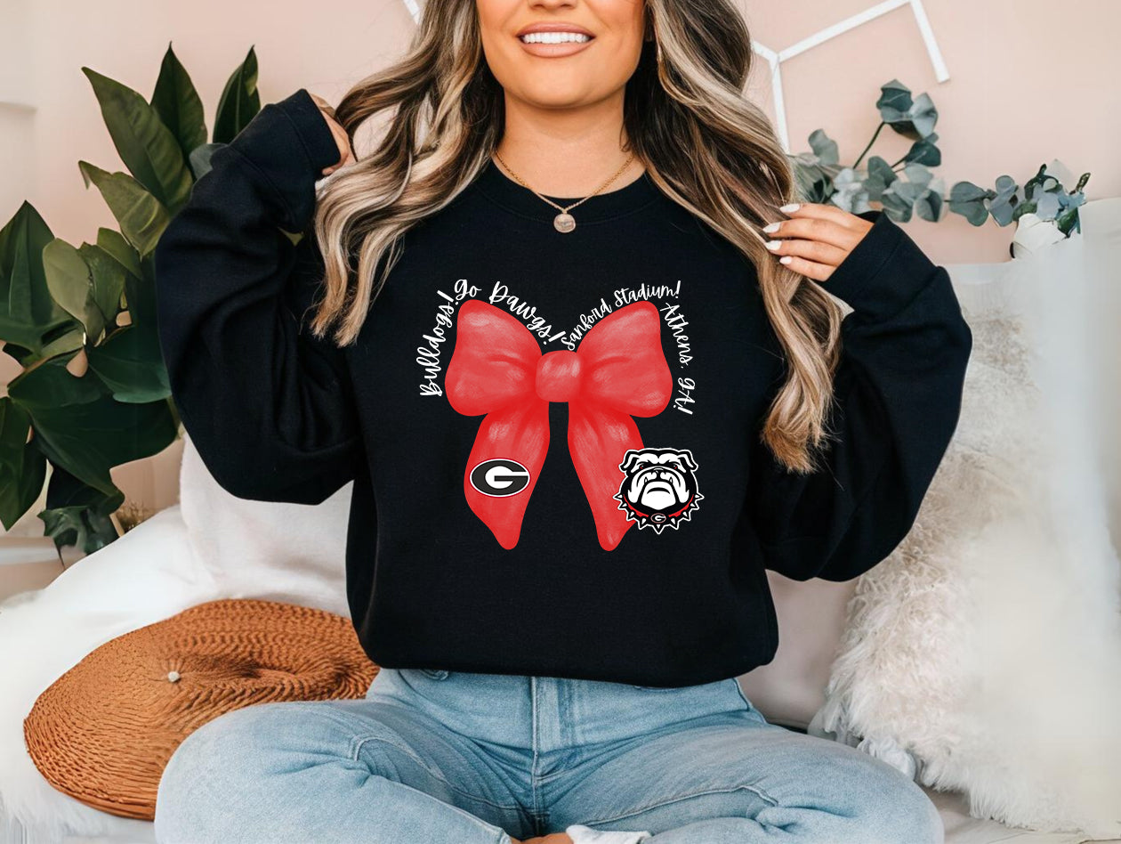 Georgia Bulldogs Bow Crewneck Sweatshirt