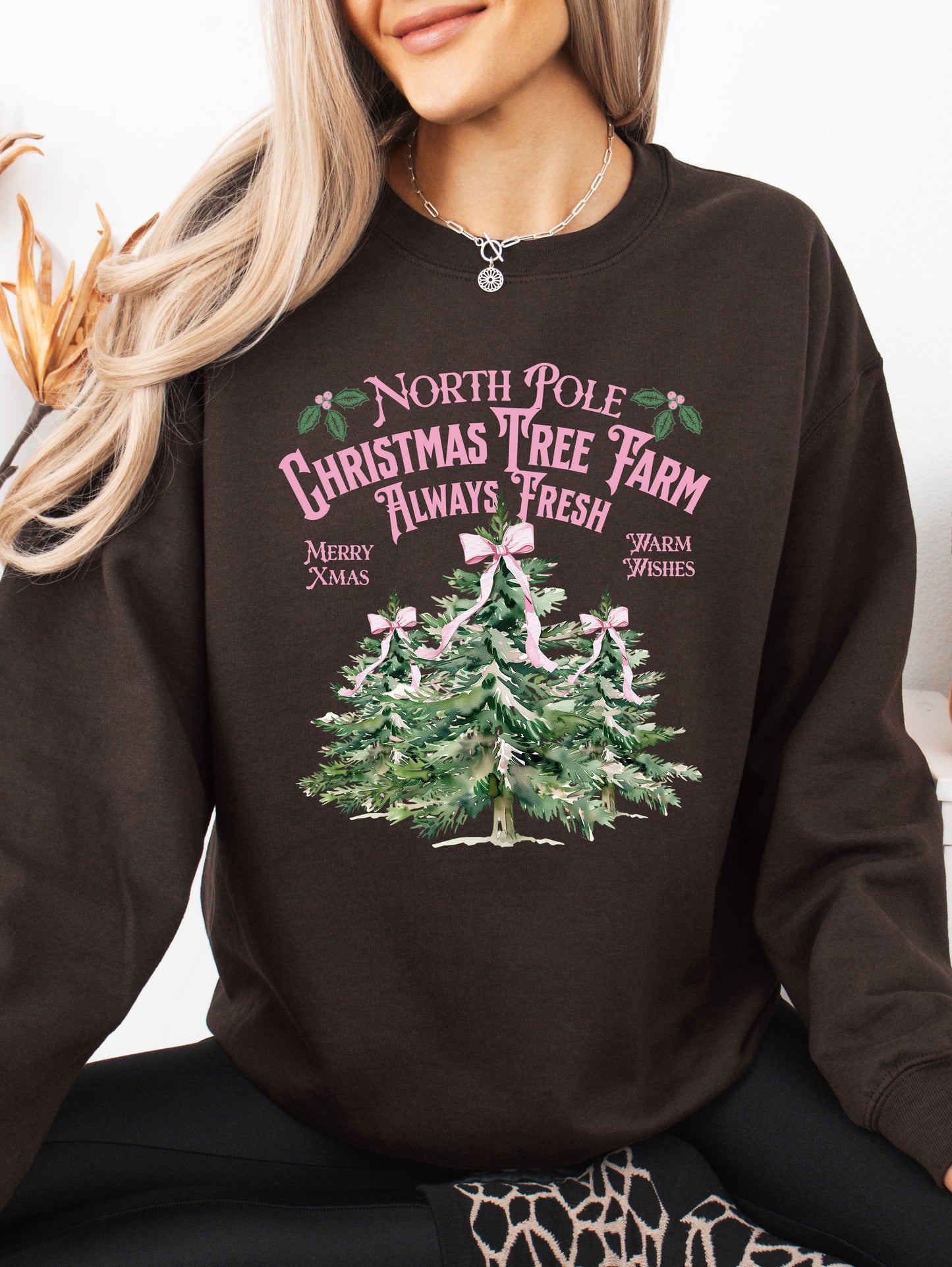 North Pole Christmas Tree Farm Crewneck Sweatshirt