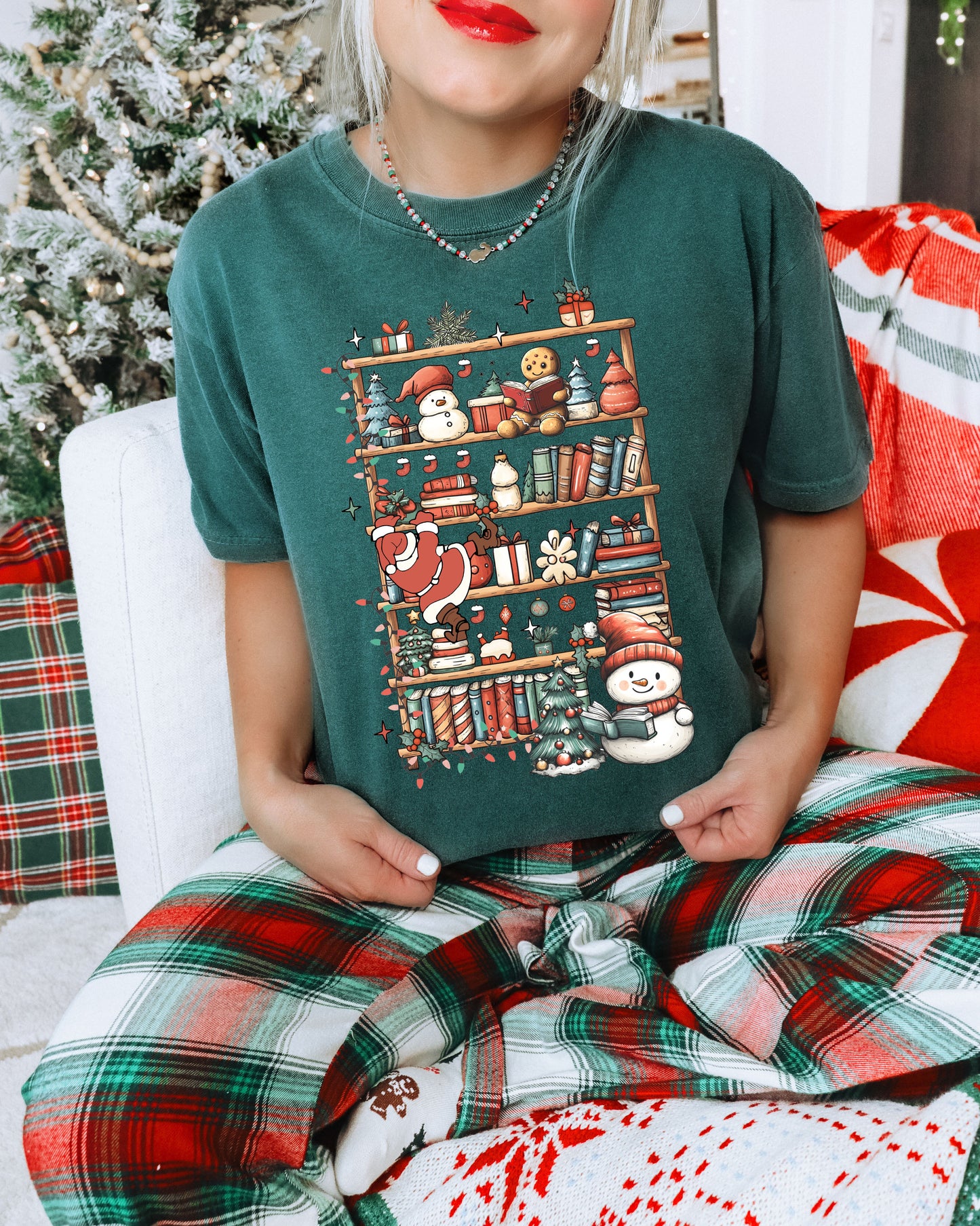 Christmas Bookshelf T-Shirt