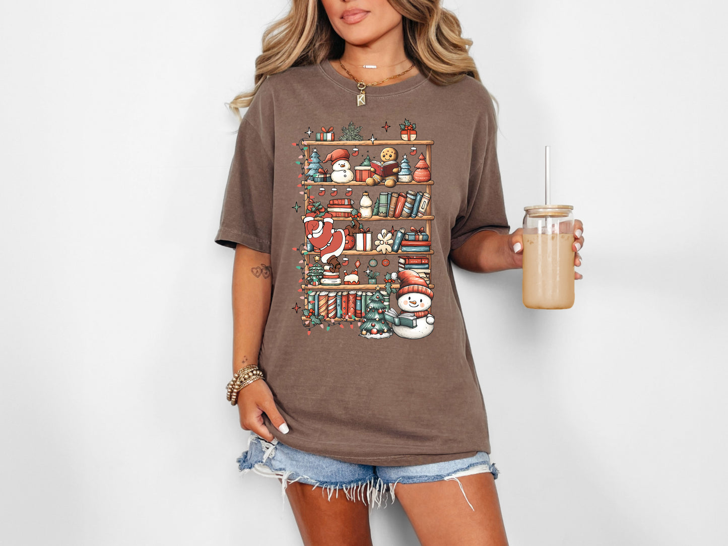 Christmas Bookshelf T-Shirt